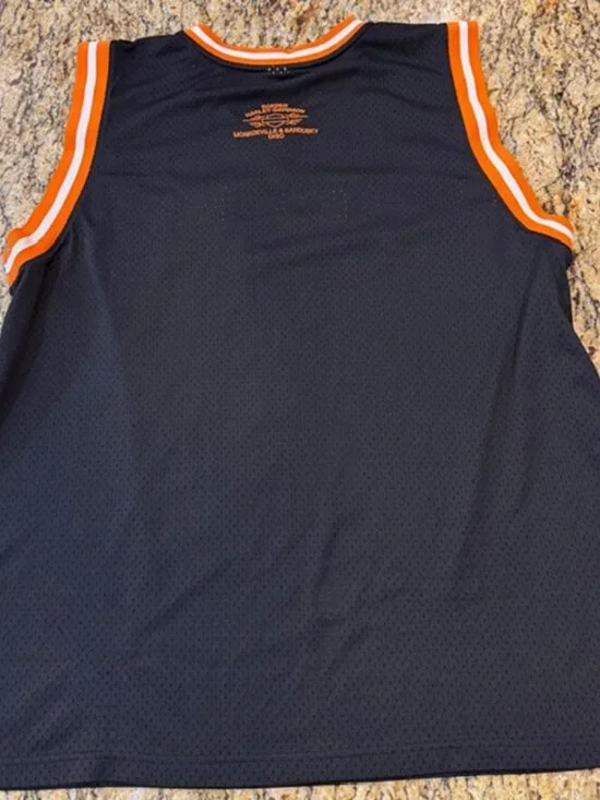 🏍️ VTG Harley-Davidson Mesh Basketball Jersey Tank Mens Large Biker Roeder Ohio - Picture 8 of 13